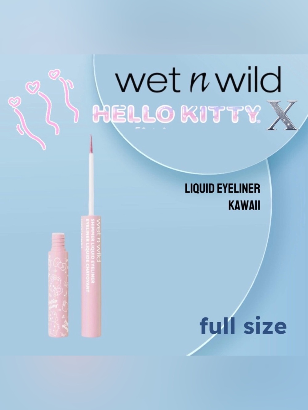⚡️🇺🇸🆕📦NIB WET N WILDxHELLO KITTY |FULL| Pink Shimmer Liquid Eyeliner - Kawaii